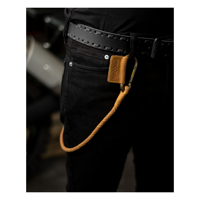 Trip Machine Braided Key Chain Tan Complete Length With Carabiner 25 I