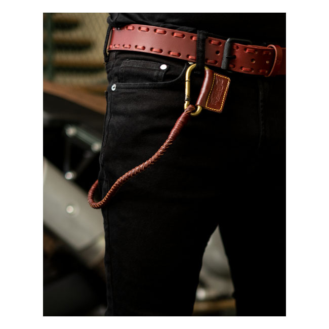 Trip Machine Braided Key Chain Cherry Red Complete Length With Carabin