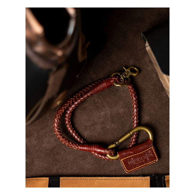 Trip Machine Braided Key Chain Cherry Red Complete Length With Carabin