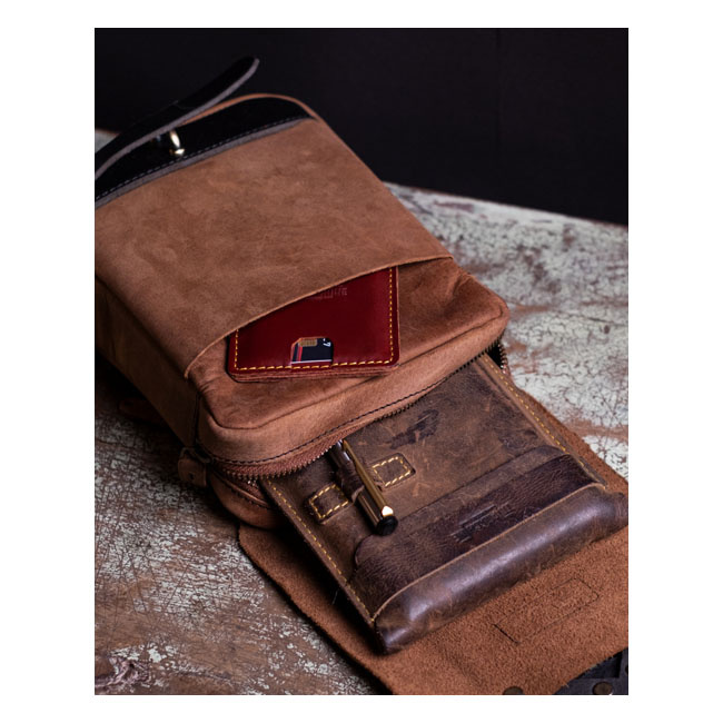 Trip Machine, Thigh Bag / Leg Bag. Tobacco Brown Universal Carry Every