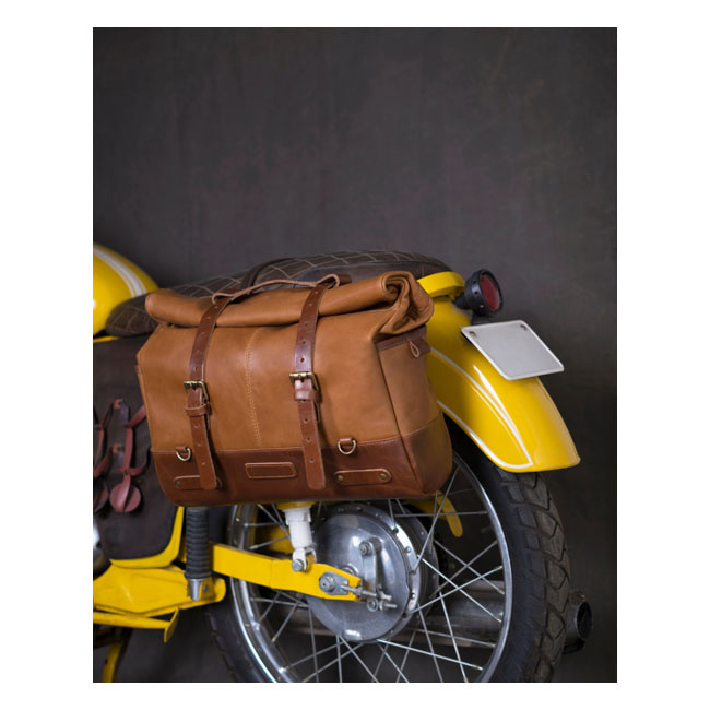 Trip Machine, Outlaw Saddlebag. Vintage Tan 15.5 X 11 X 5 Inches, 17L