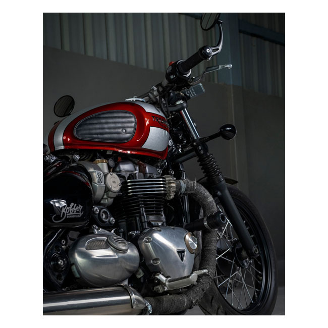 Trip Machine, Classic Leather Tank Pad Set. Black Universal Handmade L