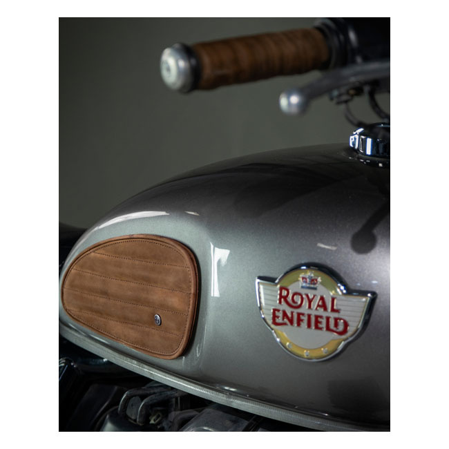 Trip Machine, Classic Leather Tank Pad Set. Tobacco Universal Handmade