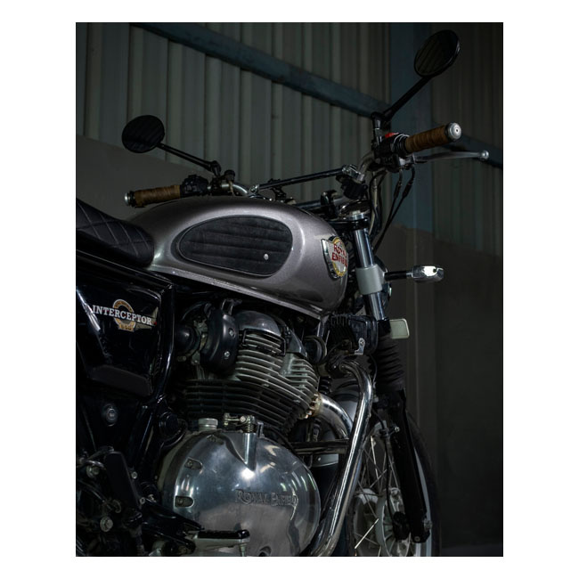 Trip Machine, Classic Leather Tank Pad Set. Black Suede Universal Hand