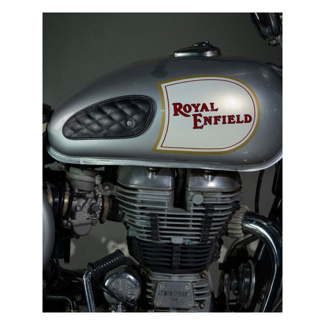 Trip Machine, Mini Diamond Tank Pads. Black Universal Handmade Leather