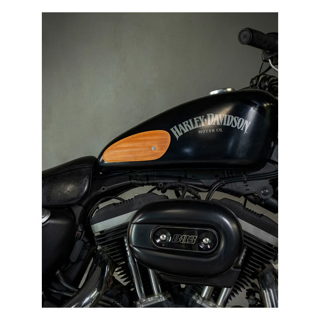 Trip Machine, Mini Classic Leather Tank Pads. Tan Universal Handmade L