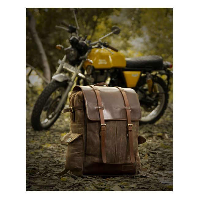 Trip Machine, Rambler Backpack. Vintage Tan Universal Heavy Duty Waxed