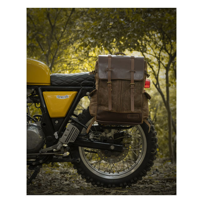 Trip Machine, Rambler Backpack. Tobacco Brown Universal Heavy Duty Wax