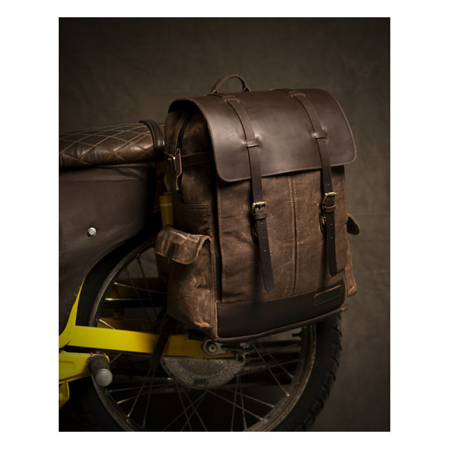 Trip Machine, Rambler Backpack. Tobacco Brown Universal Heavy Duty Wax