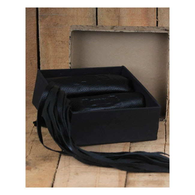 Trip Machine, Leather Grip Tassels. Black Universal Grip Fringes Are T