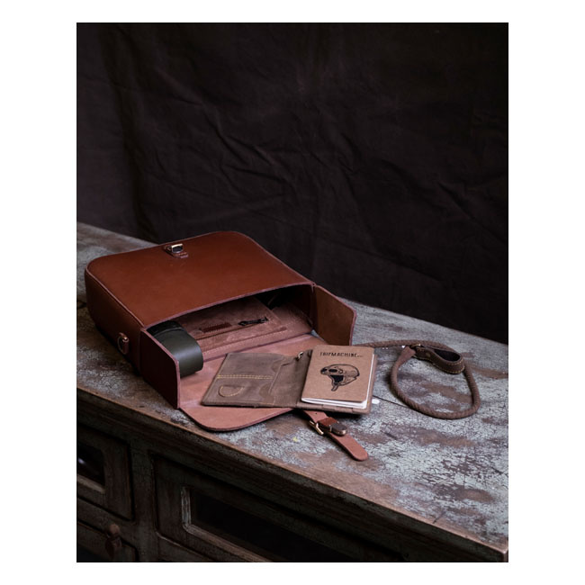 Trip Machine, 'Classic' Saddlebag. Cognac Brown Universal Basic And Si