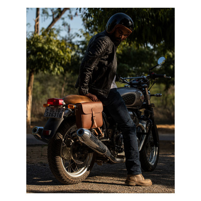 Trip Machine, 'Classic' Saddlebag. Cognac Brown Universal Basic And Si