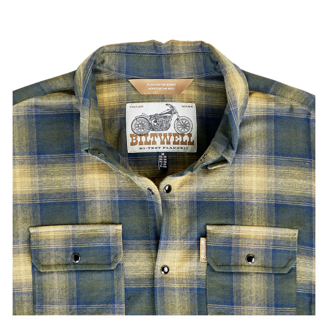Biltwell Hi Test Flannel Shirt Moss Size L
