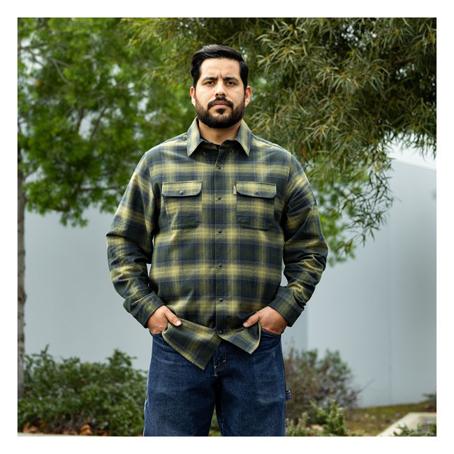 Biltwell Hi Test Flannel Shirt Moss Size 2XL