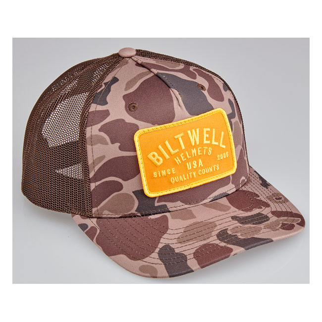 Biltwell Bark snap back cap brown camo