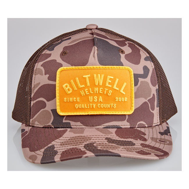 Biltwell Bark snap back cap brown camo