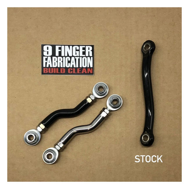 9Finger Fabrication, M8 Mid-Control Brake Linkage. Black 18-24 Softail