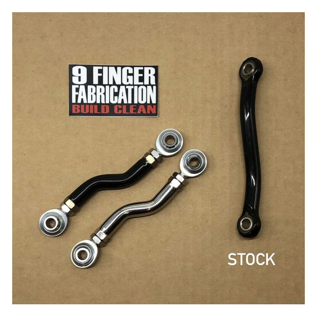 9Finger Fabrication, M8 Mid-Control Brake Linkage. Polished 18-24 Soft