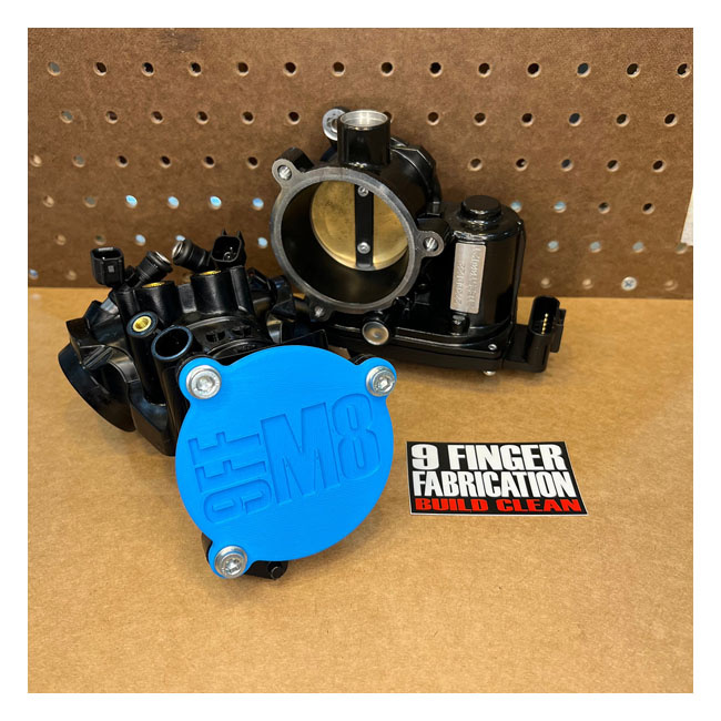 9Finger Fabrication, M8 Throttle Body Intake Cover 18-24 Softail, 17-2