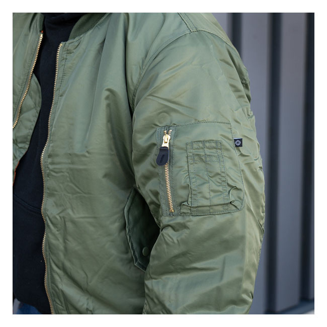 Ma-1 Bomber Flight Jacket Green Size 2Xl 100% Nylon