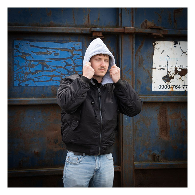 Ma-1 Hooded Bomber Jack Black Size S Introducing Our Stylish And Authe