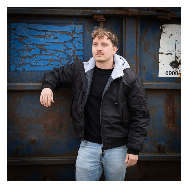 Ma-1 Hooded Bomber Jack Black Size Xl Introducing Our Stylish And Auth