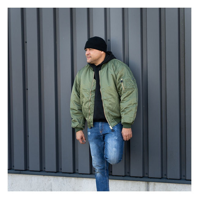 Ma-1 Bomber Flight Jacket Green Size S 100% Nylon