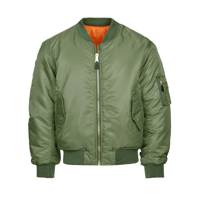 Ma-1 Bomber Flight Jacket Green Size M 100% Nylon