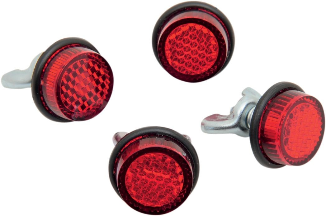 Chris Products Mini Reflectors 4-Red Reflector Mini License Plate -