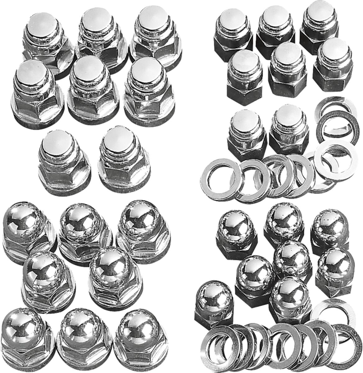 Drag Specialties Head Bolt Set Acorn Chrome Head Bolt Set 48-77 Acorn