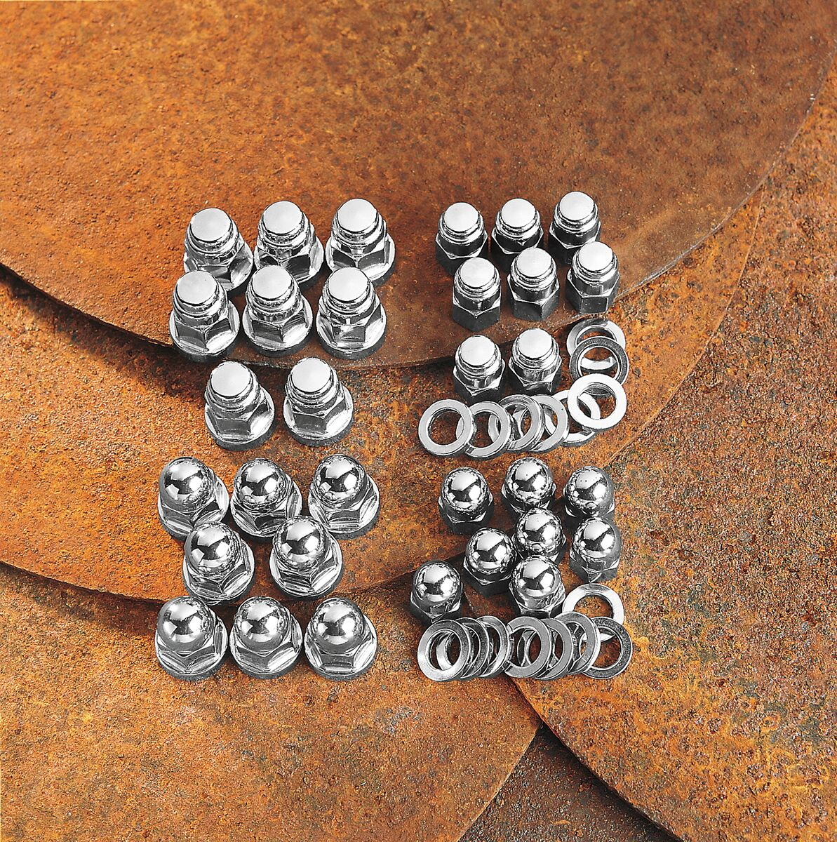 Drag Specialties Head Bolt Set Acorn Chrome Head Bolt Set 48-77 Acorn