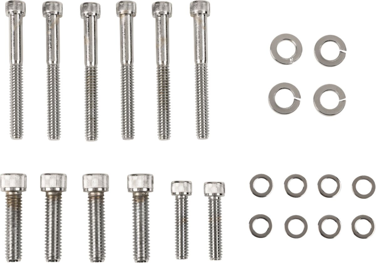 Drag Specialties Chrome Socket-Head Transmission Side Cover Bolt Kit K