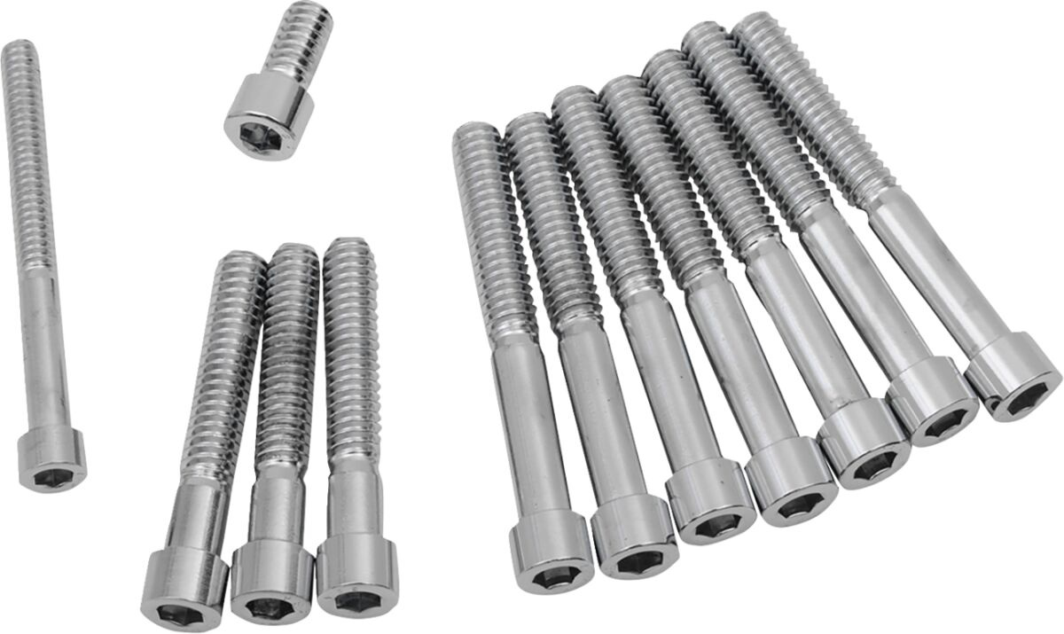 Drag Specialties Chrome Socket-Head Primary Cover Bolt Kit Smooth Sm S