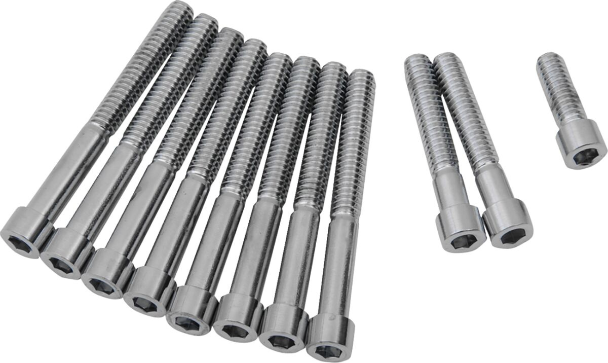 Drag Specialties Chrome Socket-Head Primary Cover Bolt Kit Smooth Sm S