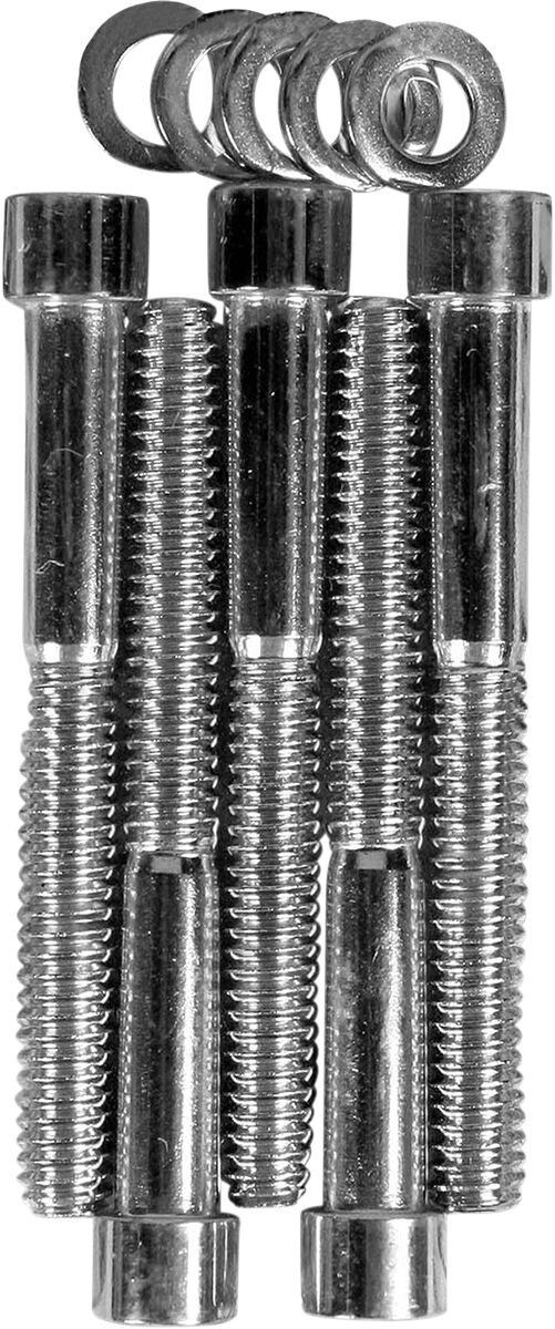 Drag Specialties Chrome Socket-Head Transmission Side Cover Bolt Kit S