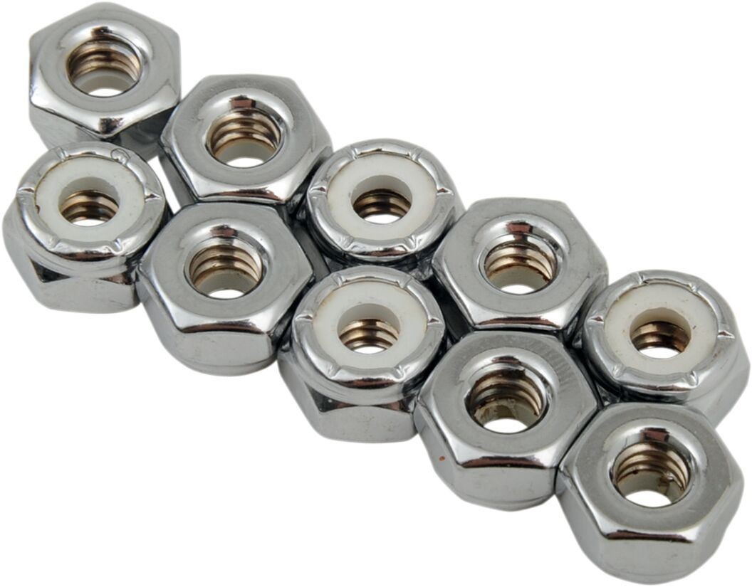 Drag Specialties Nylon Insert Nut 10-24 Chrome 10-24 Chr Nylon Nut