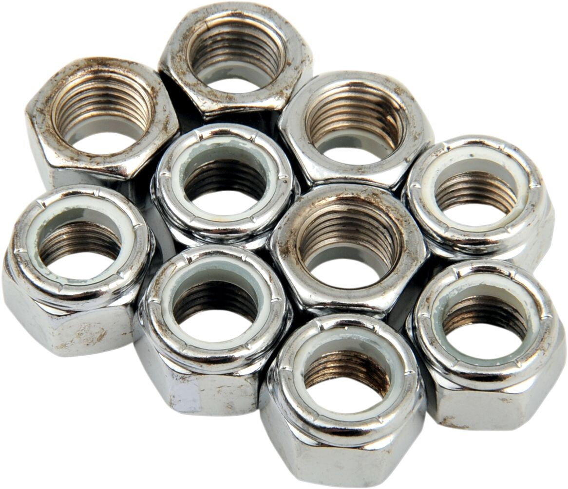 Drag Specialties Nylon Insert Nut 7/16-20 Chrome 7/16-20 Chr Nyln Nut