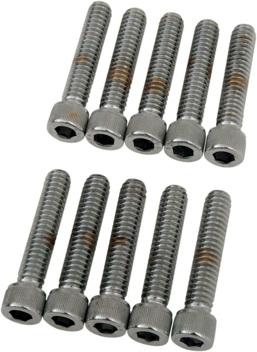Drag Specialties Socket-Head Bolt 1/4-20X1.25 Knurled Chrome 1/4-20 X