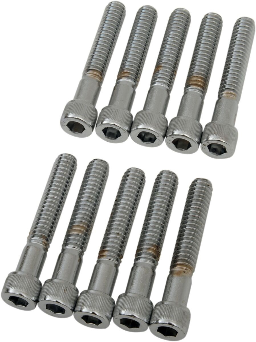 Drag Specialties Socket-Head Bolt 1/4-20X1.5 Knurled Chrome 1/4-20 X 1