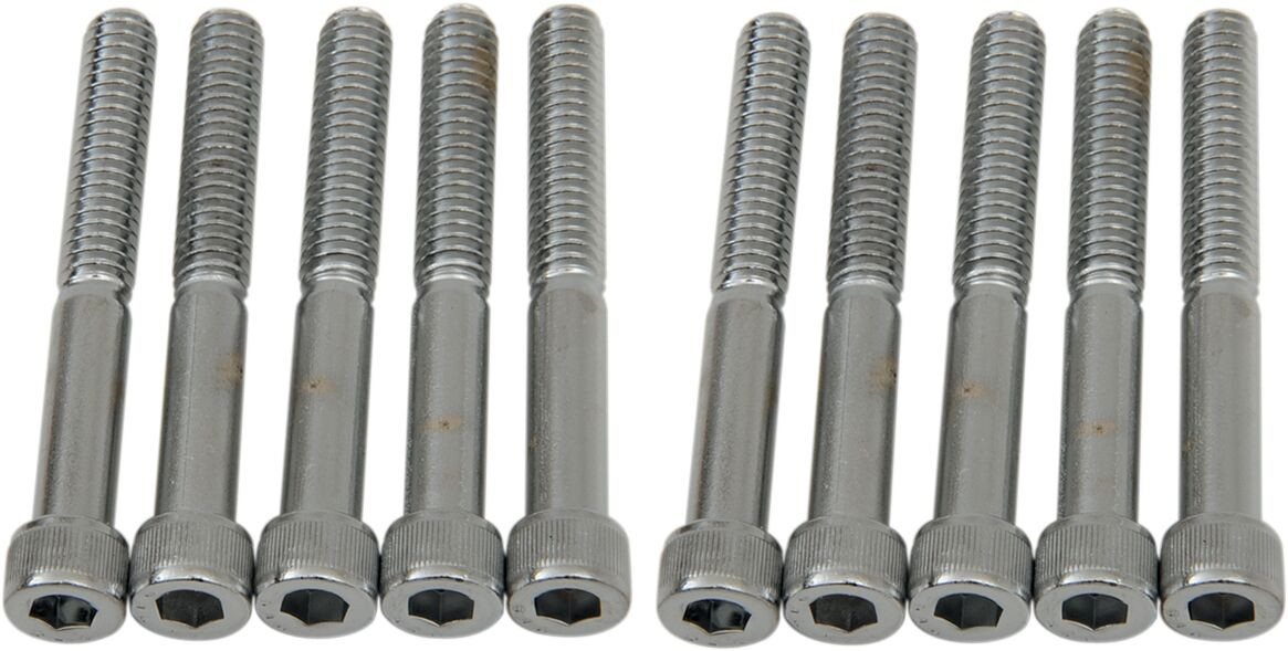 Drag Specialties Socket-Head Bolt 1/4-20X2 Knurled Chrome 1/4-20 X 2 S
