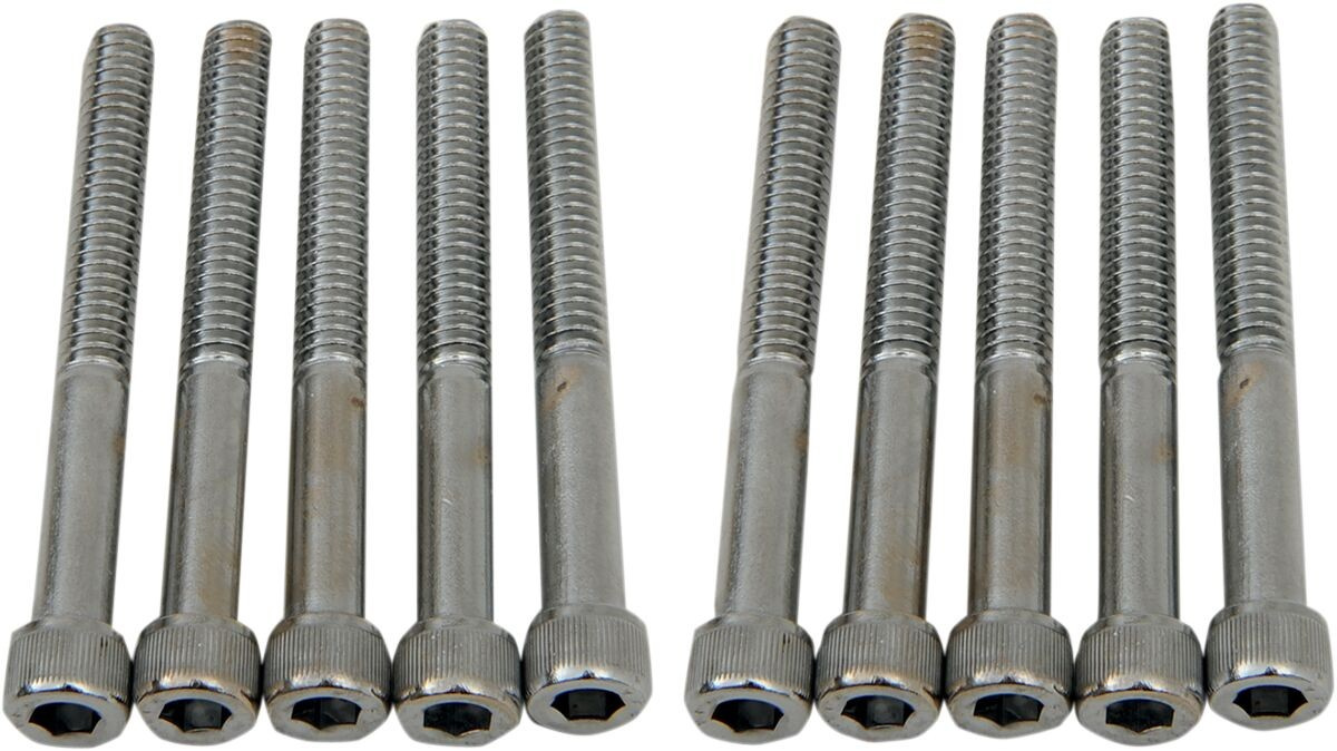 Drag Specialties Socket-Head Bolt 1/4-20X2.25 Knurled Chrome 1/4-20 X