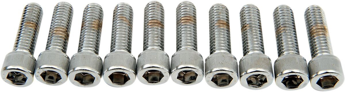 Drag Specialties Socket-Head Bolt 3/8-16X1.25 Knurled Chrome 3/8-16 X