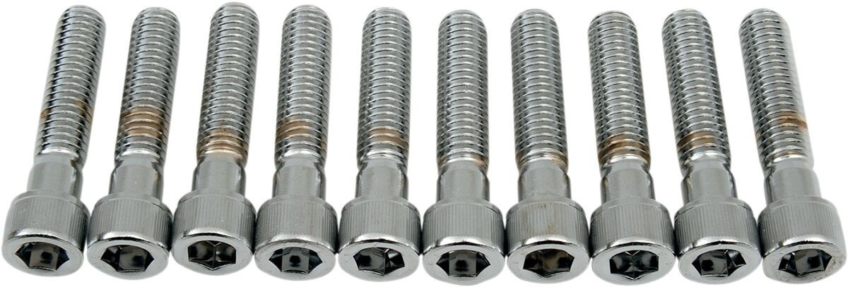 Drag Specialties Socket-Head Bolt 3/8-16X1.75 Knurled Chrome 3/8-16 X