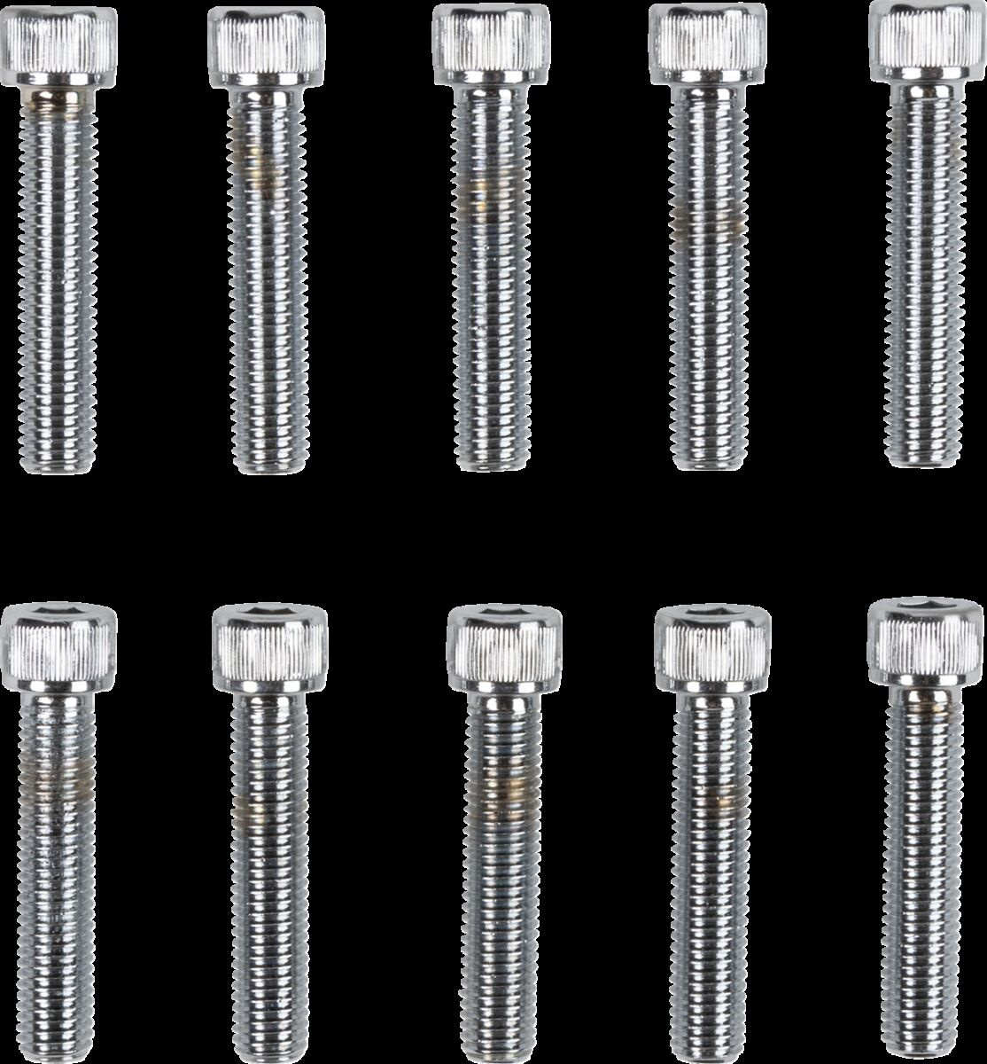 Drag Specialties Socket-Head Bolt 1/4-28X1.25 Knurled Chrome 1/4-28 X