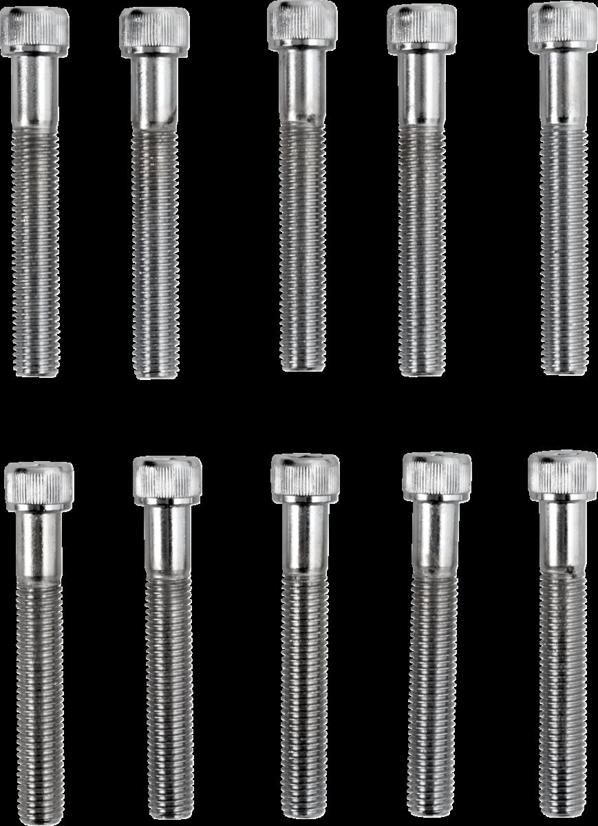Drag Specialties Socket-Head Bolt 1/4-28X1.75 Knurled Chrome 1/4-28 X