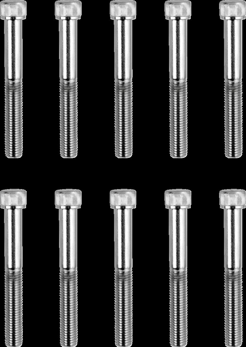 Drag Specialties Socket-Head Bolt 1/4-28X2 Knurled Chrome 1/4-28 X 2 S