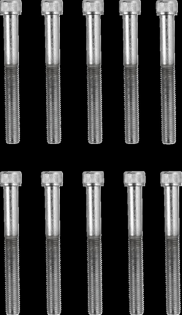 Drag Specialties Socket-Head Bolt 1/4-28X2.25 Knurled Chrome 1/4-28 X