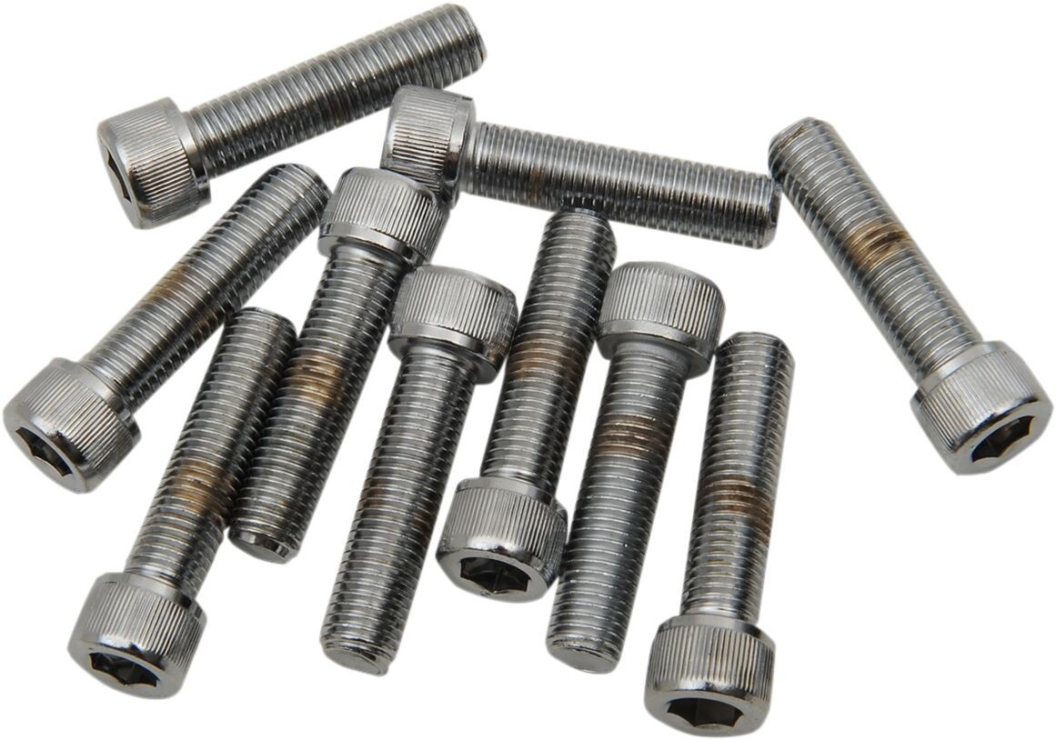 Drag Specialties Socket-Head Bolt 5/16-24X1.5 Knurled Chrome 5/16-24X1