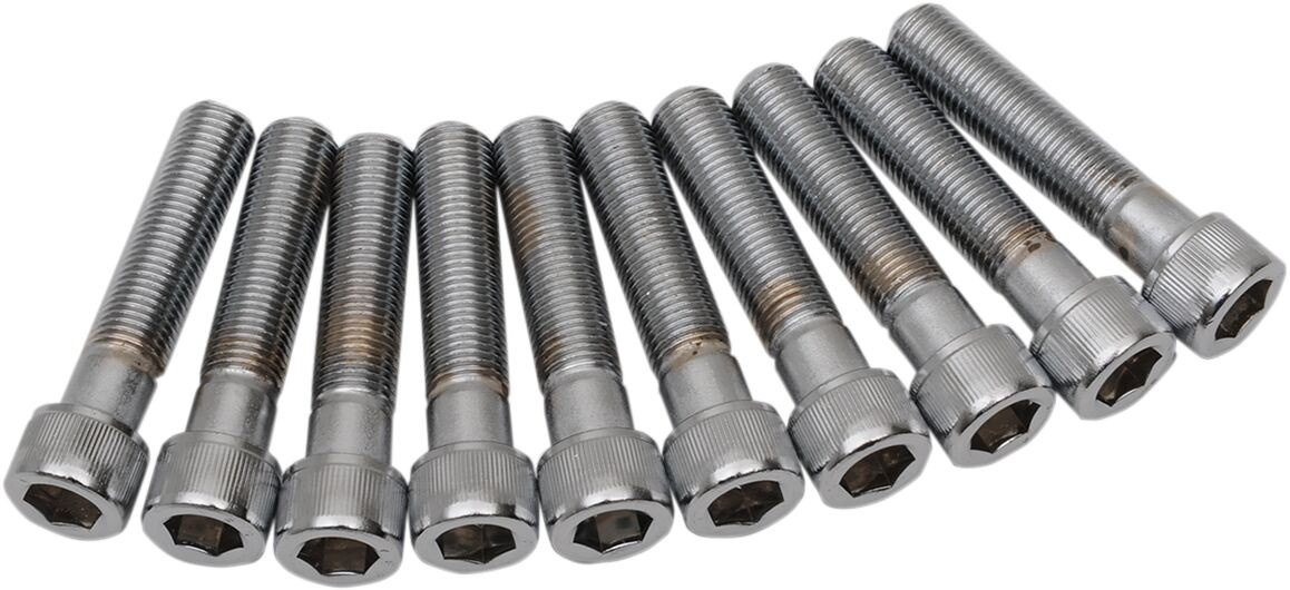 Drag Specialties Socket-Head Bolt 3/8-24X1.75 Knurled Chrome 3/8-24 X