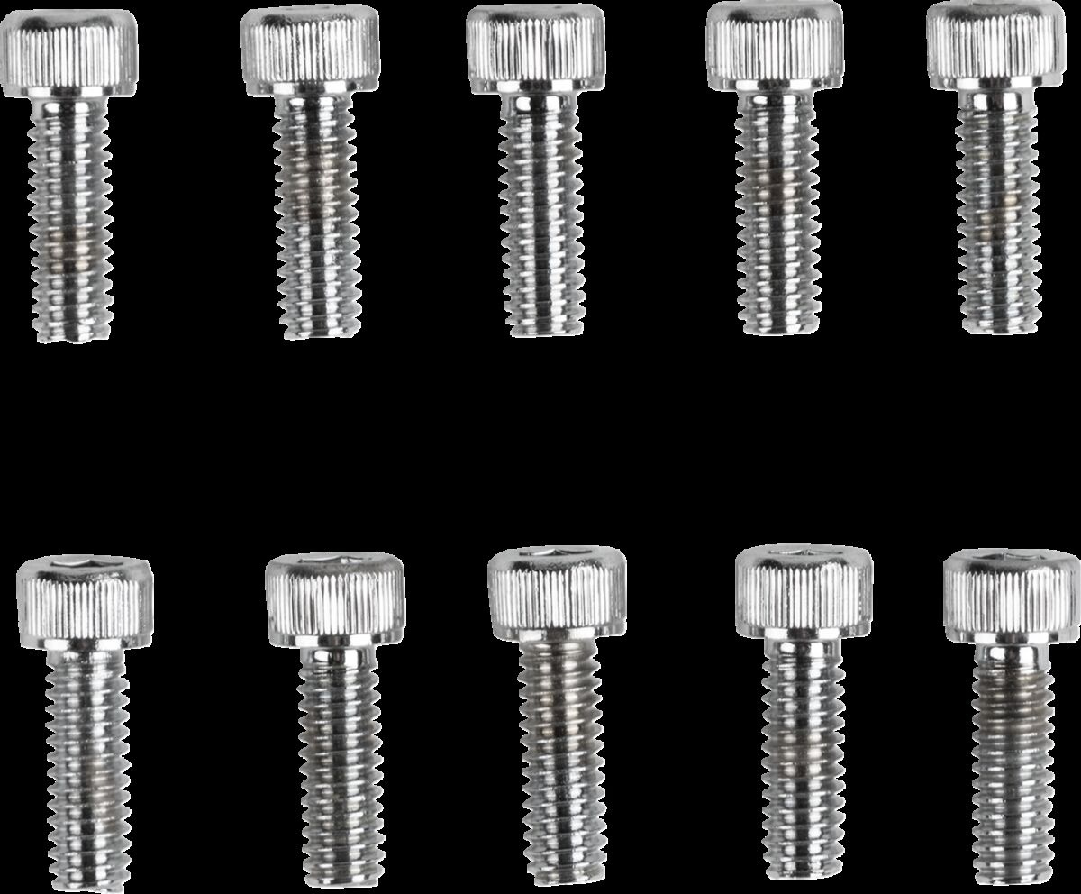 Drag Specialties Socket-Head Bolt 8-32X0.5 Knurled Chrome 8-32 X 1/2 S